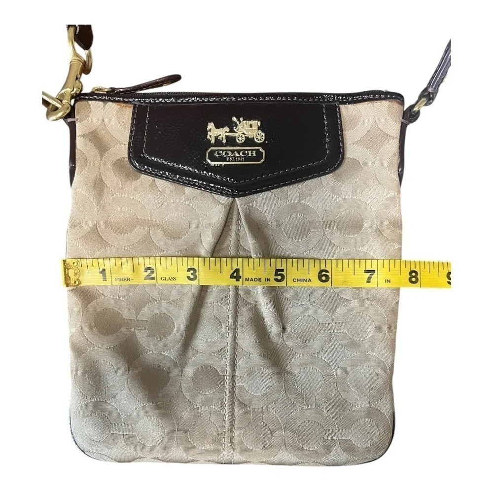 Coach Madison Small Khaki Mahogany Beige Crossbody